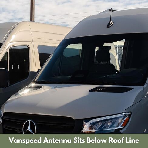 هوائي VanMart Vanspeed Sprinter القصير لعام 2019+ Mercedes-Benz Sprinter - بديل مضغوط مقاس 7.375 بوصة - مظهر خفي، لا يوجد أدوات مثبتة - لمسة نهائية مطاطية سوداء - خيوط في وضع المصنع in Kuwait