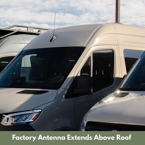 هوائي VanMart Vanspeed Sprinter القصير لعام 2019+ Mercedes-Benz Sprinter - بديل مضغوط مقاس 7.375 بوصة - مظهر خفي، لا يوجد أدوات مثبتة - لمسة نهائية مطاطية سوداء - خيوط في وضع المصنع in Kuwait