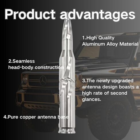 7.8 inch Chrome Bullet Antenna Replacement for Ford F150 F250 F350 RAM 1500 2500 Raptor Truck Antenna Accessories in Kuwait