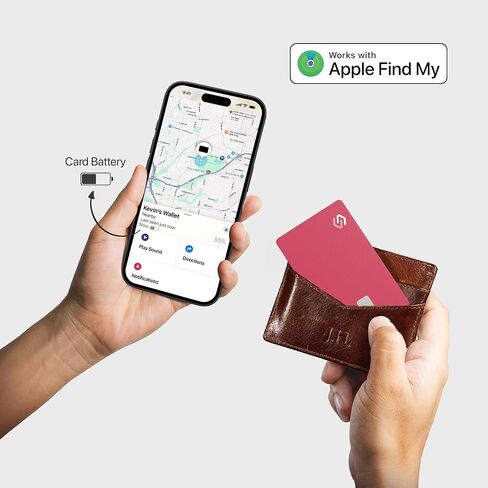 SPOTMINDERS Apple MFi Certified Credit Card Wallet Tracker PRO (iOS Only) 1 Pink & 4 Black - Works with Apple Find My Tracking Card for Wallet Rechargeable Tag IP68 0.07in Slim Item Finder in Kuwait