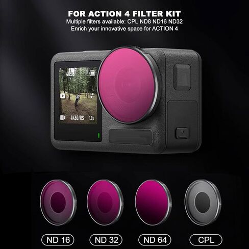 Lens Filter Replacement for DJI Osmo Action 4, HD Glass, Balanced Exposure, Vibrant Color Reproduction (CPL) in Kuwait