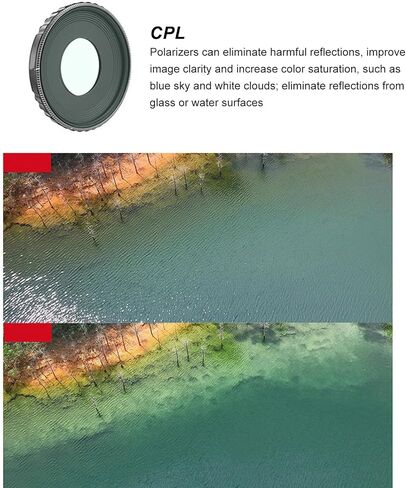Lens Filter Replacement for DJI Osmo Action 4, HD Glass, Balanced Exposure, Vibrant Color Reproduction (CPL) in Kuwait