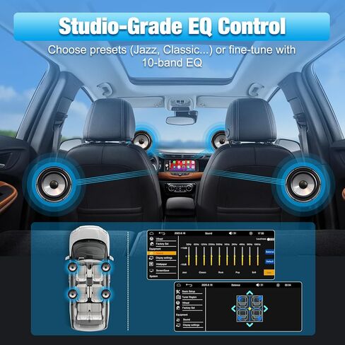 راديو سيارة ستيريو أحادي الدين مع Apple CarPlay وAndroid Auto، شاشة HD تعمل باللمس 6.28 بوصة، كاميرا احتياطية، بلوتوث، MP5، USB من النوع C، SWC، EQ، راديو FM (مع ميكروفون خارجي) in Kuwait