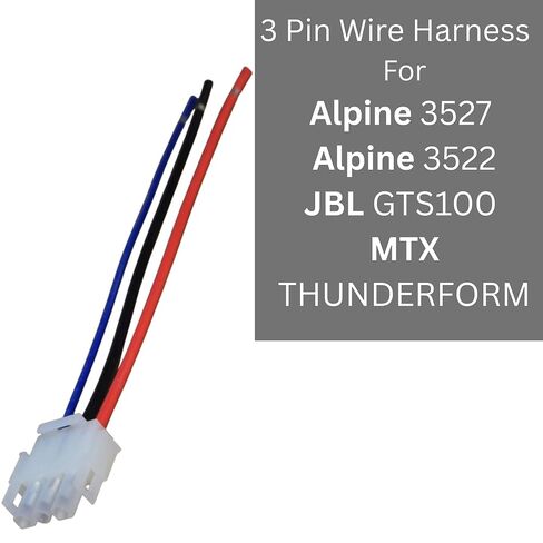 3 دبوس أسلاك الطاقة قابس طاقة أرضي عن بعد متوافق مع MTX THUNDERFORM المدمج في مكبر للصوت جبال الألب 3522 3527 JBL GTS100 AMP السيارات إصلاح ستيريو الأسلاك تسخير in Kuwait