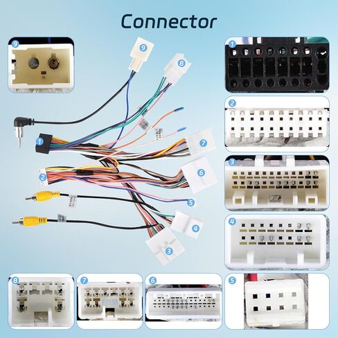 NHOPEEW Radio Wiring Harness Adapter Connector Compatible with Toyota RAV4 Camry Fortuner Hilux Corolla Venza - Radio Harness Car with Canbus + Original USB Cable in Kuwait