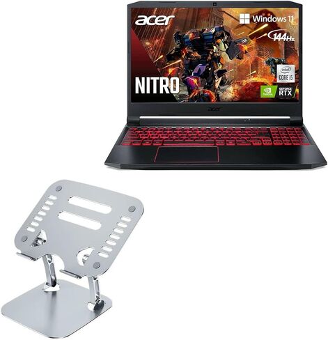 BoxWave Stand and Mount Compatible with Acer Nitro 5 (AN515-55) - Executive VersaView Stand, Ergonomic Adjustable Viewing Angle Metallic Riser - Metallic Silver in Kuwait