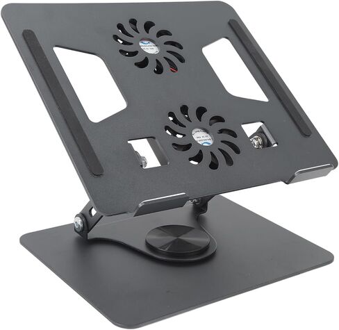 Naroote Laptop Stand Stepless Adjustable Cooling Fan Design Hollowed Rotatable Laptop Holder Computer Holder Metal Mount for Desk for Devices 11 to 17.3 Inches in Kuwait