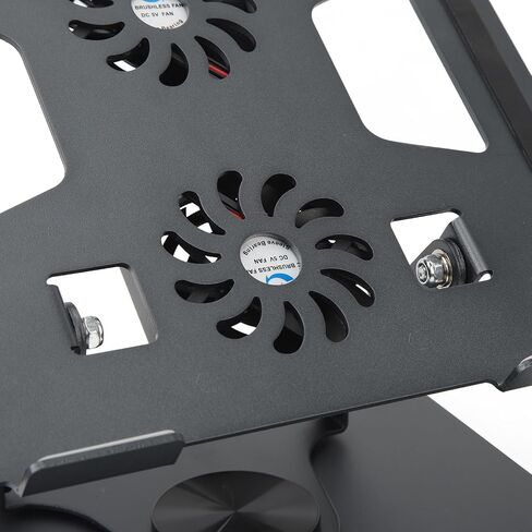 Naroote Laptop Stand Stepless Adjustable Cooling Fan Design Hollowed Rotatable Laptop Holder Computer Holder Metal Mount for Desk for Devices 11 to 17.3 Inches in Kuwait