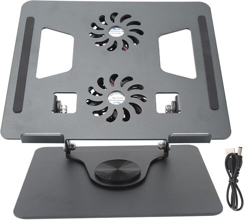 Naroote Laptop Stand Stepless Adjustable Cooling Fan Design Hollowed Rotatable Laptop Holder Computer Holder Metal Mount for Desk for Devices 11 to 17.3 Inches in Kuwait