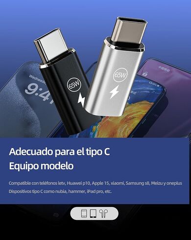 65W USB C Male to Lightning Female Fast Charger (3 Pack) for iPhone 16 15 Pro Type C Connector for iPad Cable Converter Accessories Compatible with Samsung S25 Connectors Adapter in Kuwait