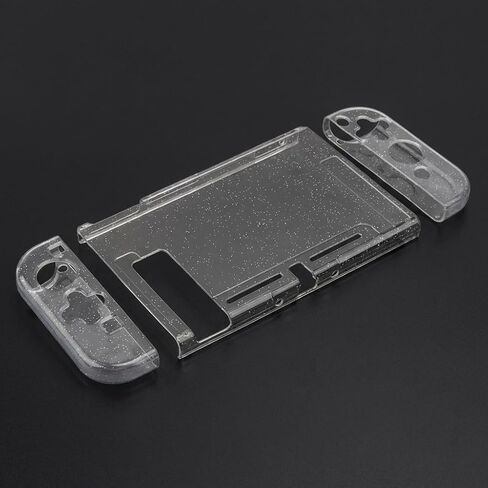 Glitter Clear Protective Case for Nintendo Switch OLED, Split PC Hard Shell, Scratch Resistant, Precise Cutouts, Daily Protection Cover in Kuwait