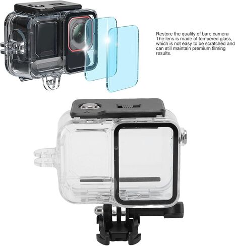CUIFATI Action Camera Diving Housing حافظة مقاومة للماء 60M 197FT تحت الماء لـ Ace Pro 2 Ace Pro مع جبل تصوير عمودي أفقي in Saudi Arabia