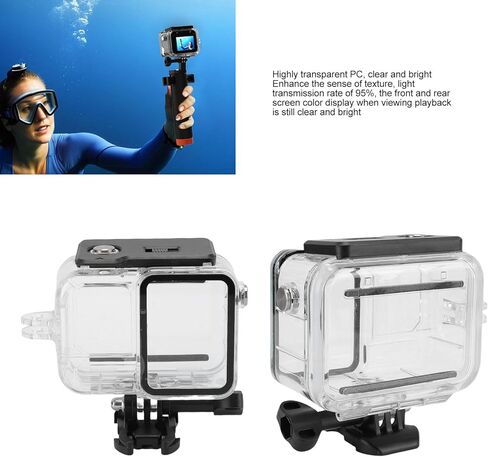 CUIFATI Action Camera Diving Housing حافظة مقاومة للماء 60M 197FT تحت الماء لـ Ace Pro 2 Ace Pro مع جبل تصوير عمودي أفقي in Saudi Arabia