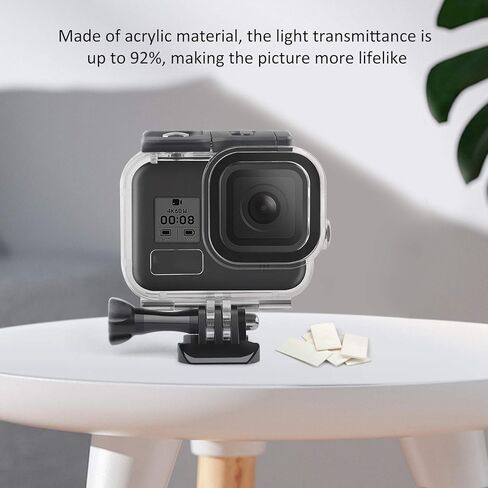 Waterproof Camera Diving Case Cover, Protective Housing Shell for Hero8, Transparent Acrylic - 60M Deep Water, Durable Cushion Padding, Underwater Adventure in Kuwait