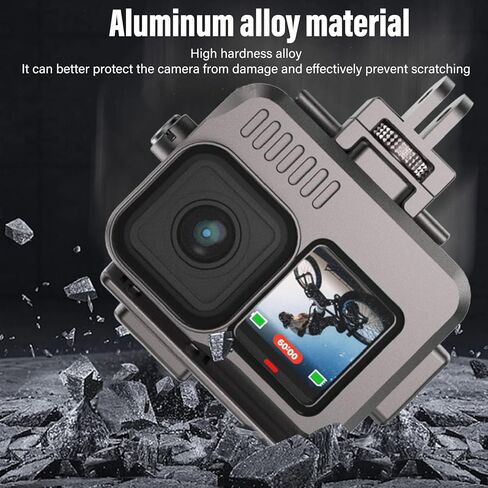 Waterproof Camera Housing 40M Deep, 9H Tempered Glass Double Cold Shoe Shell for 11 10 9 - Drop, Secure Lock Design, Underwater Ready in Kuwait