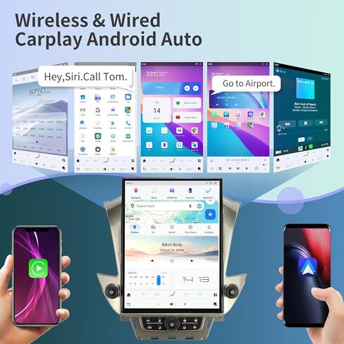 Qualcomm Car Radio for Chevrolet Suburban Tahoe GMC Yukon 2014-2020 Stereo Replacement Head Unit 15.6 Inch IPS 2K Touch Screen Tesla Style Carplay Android Auto Navigation (OEM 8 Inches) in Kuwait