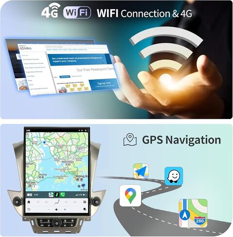 Qualcomm Car Radio for Chevrolet Suburban Tahoe GMC Yukon 2014-2020 Stereo Replacement Head Unit 15.6 Inch IPS 2K Touch Screen Tesla Style Carplay Android Auto Navigation (OEM 8 Inches) in Kuwait