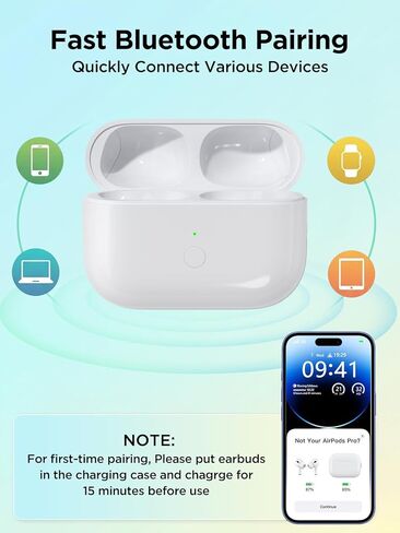 Wireless Charging Case for AirPods Pro 1/2 Generation with Type-C, Replacement Case for AirPods Pro 1st/2nd with Bluetooth Pairing Sync Button, Earbuds Not Included (Type-C Port) in Kuwait