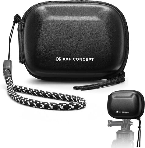 K&F CONCEPT Semi Open Carrying Case for DJI Osmo Action 6/3/4/5 Pro, Small EVA Hard Storage Bag Portable Travel Protector Case for Go Pro Hero 13/12/11/10/9 Black, Insta360 Ace/Ace Pro/2 in Kuwait