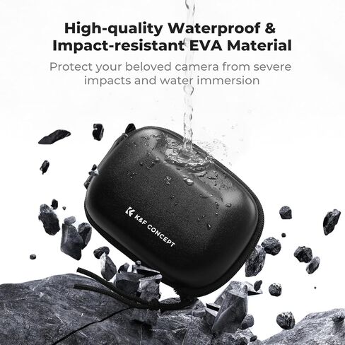 K&F CONCEPT Semi Open Carrying Case for DJI Osmo Action 6/3/4/5 Pro, Small EVA Hard Storage Bag Portable Travel Protector Case for Go Pro Hero 13/12/11/10/9 Black, Insta360 Ace/Ace Pro/2 in Kuwait
