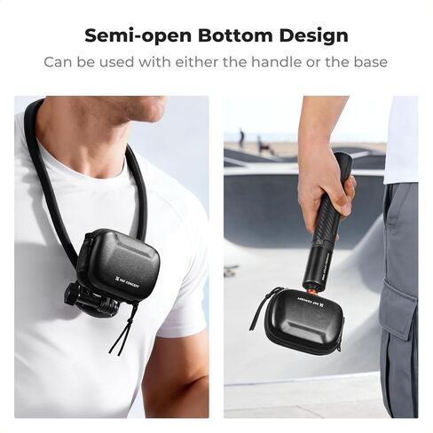 K&F CONCEPT Semi Open Carrying Case for DJI Osmo Action 6/3/4/5 Pro, Small EVA Hard Storage Bag Portable Travel Protector Case for Go Pro Hero 13/12/11/10/9 Black, Insta360 Ace/Ace Pro/2 in Kuwait