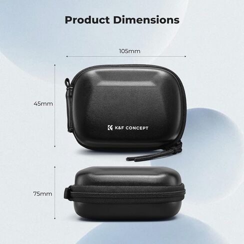 K&F CONCEPT Semi Open Carrying Case for DJI Osmo Action 6/3/4/5 Pro, Small EVA Hard Storage Bag Portable Travel Protector Case for Go Pro Hero 13/12/11/10/9 Black, Insta360 Ace/Ace Pro/2 in Kuwait