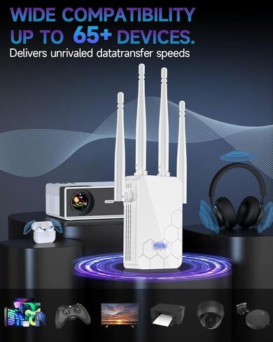 2026 مضخم إشارة ذكي يصل إلى 10000 قدم مربع، مكرر WiFi مع منفذ إيثرنت، مضخم صوت أجهزة التوجيه اللاسلكية، شبكة Wi-Fi أسرع بنسبة 80% | أوسع من أي وقت مضى، يدعم المزيد من أجهزة الشبكة في المنزل in Kuwait