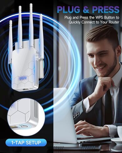 2026 مضخم إشارة ذكي يصل إلى 10000 قدم مربع، مكرر WiFi مع منفذ إيثرنت، مضخم صوت أجهزة التوجيه اللاسلكية، شبكة Wi-Fi أسرع بنسبة 80% | أوسع من أي وقت مضى، يدعم المزيد من أجهزة الشبكة في المنزل in Kuwait