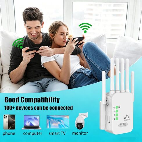 2026 أسرع معزز إشارة موسعات WiFi للمنزل طويل المدى يصل إلى 10000 قدم مربع وأكثر من 100 جهاز، معزز إشارة موسع WiFi اللاسلكي، معزز الإنترنت، أجهزة إعادة الإرسال in Kuwait