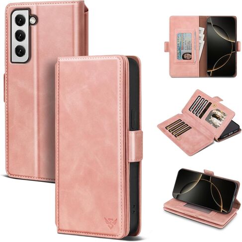 Compatible with Samsung Galaxy S22 Ultra Case Wallet with Card Holder Women Men,RFID Blocking PU Leather Phone Case Flip Shockproof Protector Cover Credit Card Slot Kickstand,Brown in Saudi Arabia