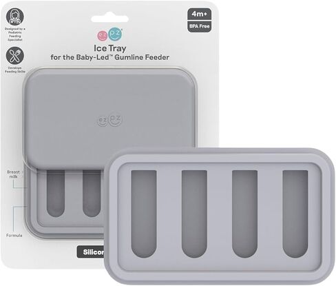 ezpz Baby-Led Gumline Feeder (Indigo) - Silicone Fruit Feeder for Infants 4 Months + - Baby Feeding Essentials - BLW Tools - Works Best with Compatible Ice Tray (Sold Separately) in Saudi Arabia