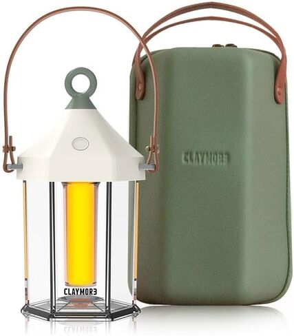 CLAYMORE Selene Lamp (White) - Aesthetic Portable Outdoor Lantern for Glamping, Camping, Events, Parties & Tents. USB-C Charging, Power Bank Function, Up to 55 Hours Battery Life, 3 Light Modes. in Kuwait