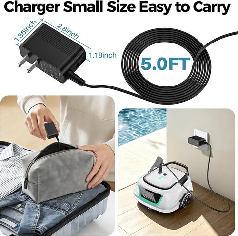 25.2V Charger for Wybot A1 OS2010 Automatic Robotic Pool Vacuum Cleaner Replacement Parts Power Cord in Kuwait