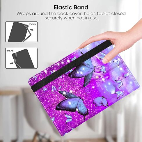 Case for Samsung Galaxy Tab A11+/A9+ Plus 5G 11 Inch 2025/2023 Model, Premium PU Leather Slim Fit Smart Stand Cover with Auto Wake/Sleep,Butterfly 01 in Saudi Arabia