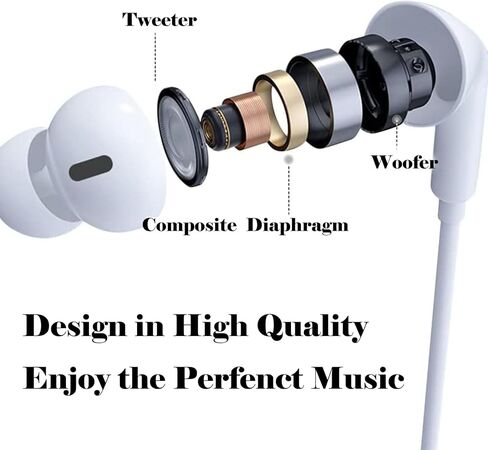 USB C Wired Earphones for iPhone 17 16 15, Apple MFi Certified 2 Pack Type C Wired Headphones for iPhone 17 16 15 Pro Max, iPad Pro,Samsung Galaxy S25 S24 Ultra,Pixel 9, Noise Cancelling Earbuds in Kuwait