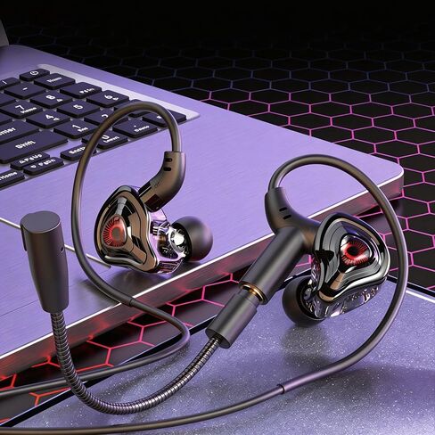 【9D Surround Sound - USB-C】 2026 new Model HiFi Gaming in Ear Headphones with Built-in Microphone and Soundproof Earplugs - Wired Headphones with Clear Sound and Low Bass in Kuwait