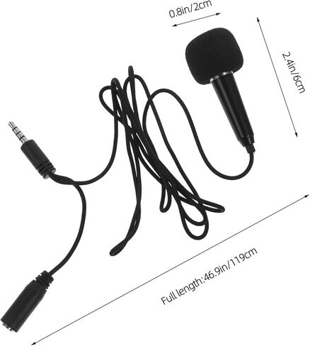 Holibanna Portable Mini Microphone for Smartphone Recording, Small Condenser Phone Mic with Clip, Black Mini Mic for Karaoke and Vocal Use in Kuwait