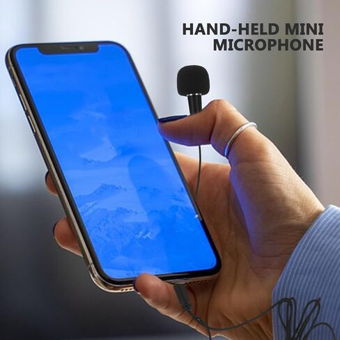 Holibanna Portable Mini Microphone for Smartphone Recording, Small Condenser Phone Mic with Clip, Black Mini Mic for Karaoke and Vocal Use in Kuwait