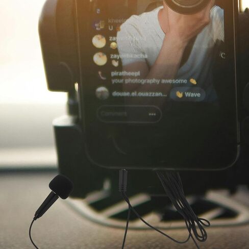 Holibanna Portable Mini Microphone for Smartphone Recording, Small Condenser Phone Mic with Clip, Black Mini Mic for Karaoke and Vocal Use in Kuwait