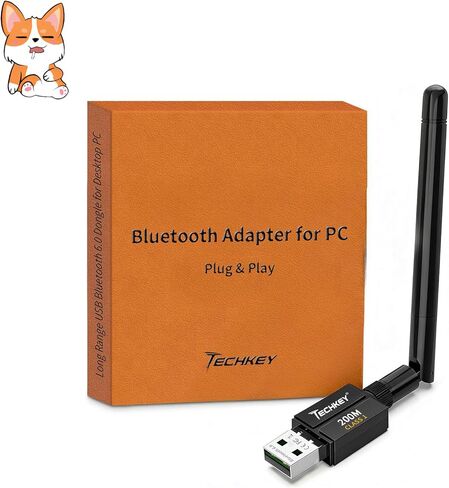 USB Bluetooth 6.0 Adapter for Desktop PC: Plug & Play 600FT Long Range Wireless Dongle V 1.6 with 5dBi Antenna for Laptop Windows 11/10/8.1 Pair Headphones/Headset/Speaker/Mouse/Keyboard/Printer in Kuwait