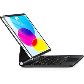 حافظة لوحة مفاتيح GGQFGTOJ لجهاز iPad 11th (A16) والجيل العاشر، لوحة مفاتيح سحرية مع إضاءة خلفية 7 ألوان، لوحة تتبع متعددة اللمس - حامل ناتئ عائم - حافظة مغناطيسية لجهاز iPad 11 بوصة / 10.9 بوصة in Kuwait