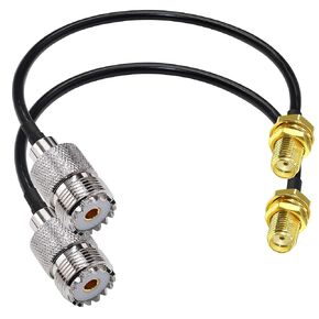TUOLNK SMA to UHF Jumper Cable RG58 SMA Female Jack to PL259 Female Extension Cable 12inch (30cm) SO239 to SMA RF Coax Adapter Cable for Two Way Radio Walkie Talkie 2 Pack in Kuwait