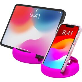 GoDonut Plus+ - حامل للهاتف الذكي والكمبيوتر اللوحي - متوافق مع حافظات Lager مع إمكانية الوصول إلى منفذ الشحن - للاستخدام في العمل والمنزل والسفر وأثناء التنقل (أسود) in Kuwait