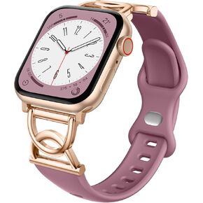 DaQin Slim Silicone Band Compatible with Apple Watch Bands for Women 40mm 41mm 38mm 42mm 44mm 45mm 46mm 49mm, Stylish Thin Skinny Dressy Sport Strap for iWatch Bands Series 11 10 9 8 7 6 5 4 3 2 1 SE in Saudi Arabia