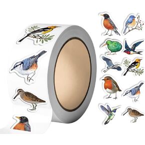 500PCS/roll Birds Aesthetic Cute Self-Adhesive Animals Stickers, Waterproof Envelope Water Bottle Laptop Scrapbook Luggage Journals Helmet DIY Decals, for Adult Nature Wildlife Bird Lover Gifts in Kuwait