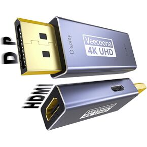 محول HDMI إلى DisplayPort أحادي الاتجاه (4K عند 60 هرتز/1080P عند 120 هرتز) | محول HDMI (المصدر) 2.0 أنثى إلى DP (العرض) 1.2 ذكر متوافق مع أجهزة الكمبيوتر المحمول وAMD وNVIDIA وPS5 وXbox والمزيد - حزمة واحدة in Kuwait