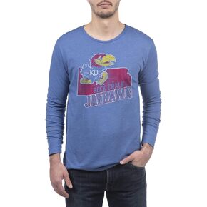 Top of the World Men's Modern Fit Premium Tri-Blend Long Sleeve Team Color Distressed State Icon Tee in Saudi Arabia