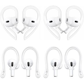 خطافات أذن ALXCD متوافقة مع AirPods Pro 3 الجيل الثالث 2025 الجديدة، زوجان من خطافات الأذن المطاطية الناعمة المضادة للانزلاق وقابلة للتعديل، زوجان من خطافات الأذن السيليكون، متوافقة مع AirPods Pro 3 2+2 زوج أبيض in Kuwait