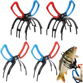 4 Packs 2/3 Claw Fish Gripper, Fish Grabber, Metal Fishing Pliers, Fish Grip Tackle Holder, Multifunctional Fishing Control Clamp, Forceps for Grip Most Freshwater in Kuwait