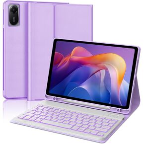 Keyboard Case for Xiaomi Redmi Pad 2 11 Inch 2025 & Redmi Pad SE 11 Inch 2023 Case with Backlit Keypad, Detachable Wireless Keyboard Cover with Colors Backlight, Pen Holder, Long Battery Life, Purple in Kuwait